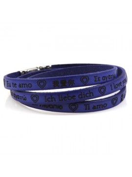 Bracciale ti amo in tutte le lingue del mondo in pelle