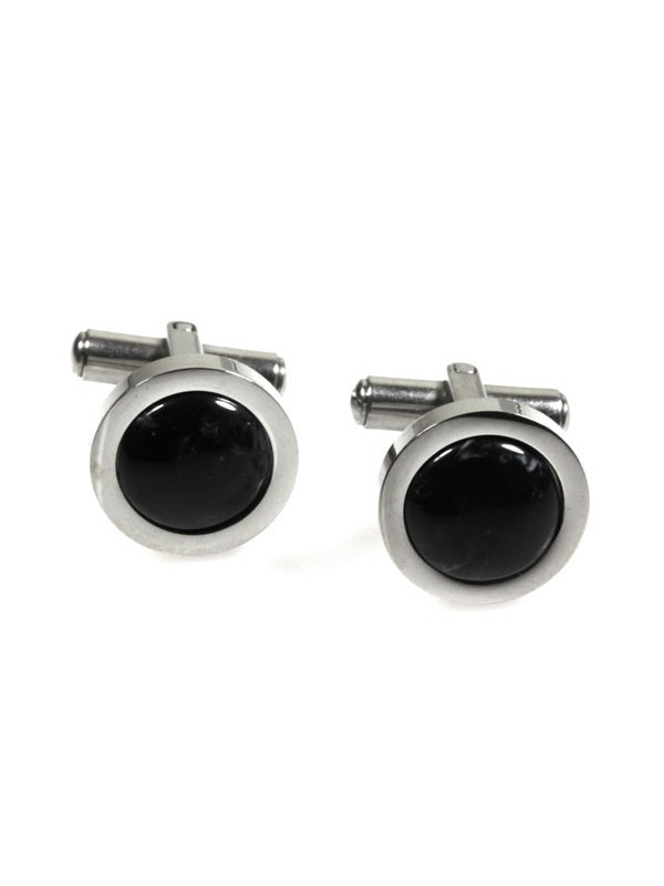 Gemelli camicia uomo rotondi colore nero