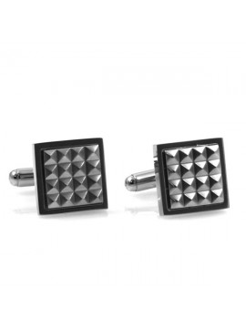 Gemelli camicia uomo quadrati in carbonio