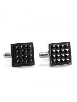 Gemelli camicia uomo quadrati in carbonio