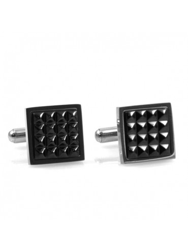 Gemelli camicia uomo quadrati in carbonio