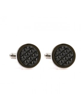 Gemelli camicia uomo rotondi in carbonio
