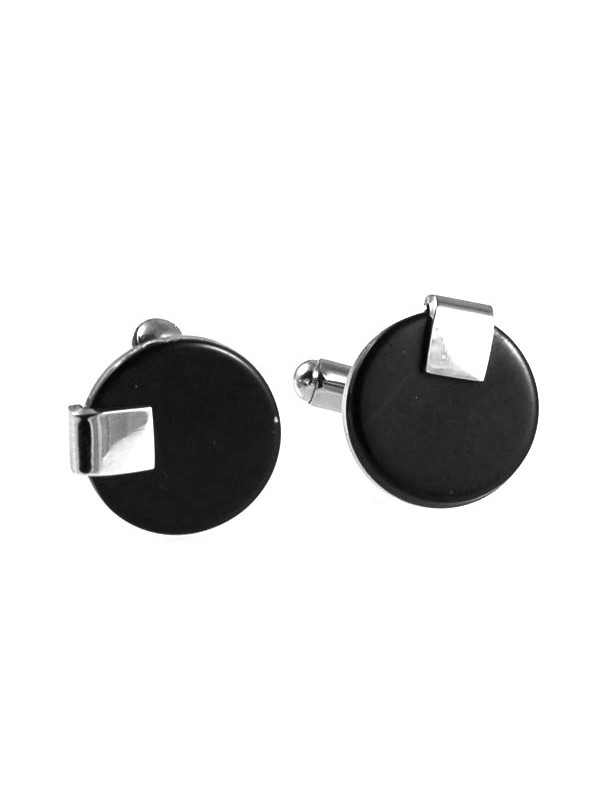 Gemelli camicia rotondi colore nero
