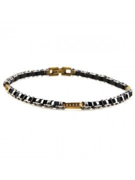 Bracciale uomo in ceramica e acciaio