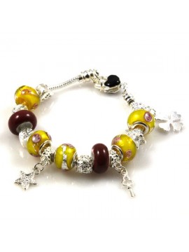 Bracciale donna con charms scorrevoli colorati