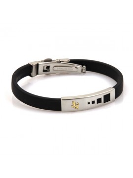 bracciale in caucciu con piastra in acciaio