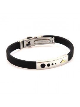 bracciale in caucciu con piastra in acciaio