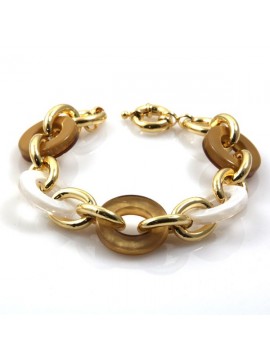 bracciale donna in bronzo dorato e resine colorate