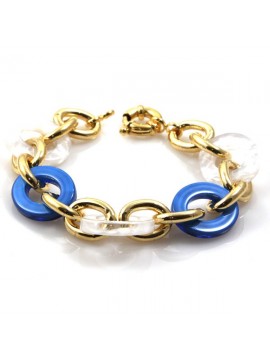 bracciale donna in bronzo dorato e resine colorate