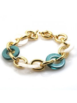 bracciale donna in bronzo dorato e resine colorate