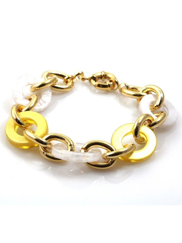 bracciale donna in bronzo dorato e resine colorate