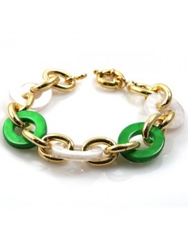 bracciale donna in bronzo dorato e resine colorate