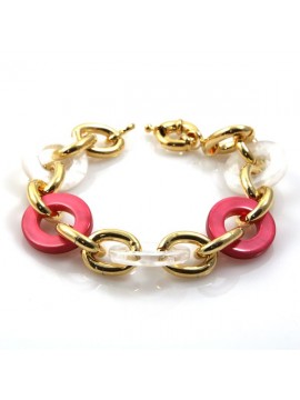 bracciale donna in bronzo dorato e resine colorate