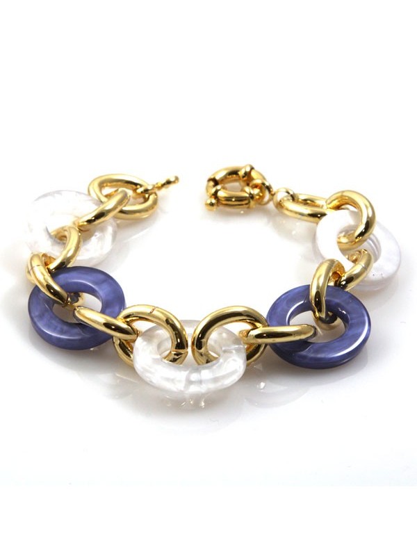 bracciale donna in bronzo dorato e resine colorate