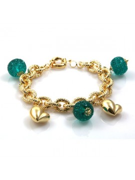 bracciale donna in bronzo dorato modello more di cristallo