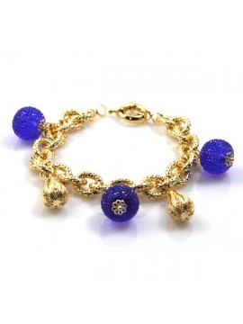 bracciale donna in bronzo dorato modello more di cristallo