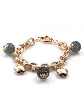 bracciale donna in bronzo ramato modello more di cristallo