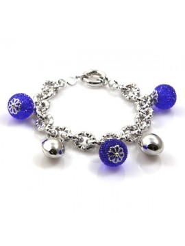 bracciale donna in bronzo argentato modello more di cristallo