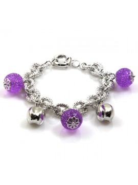 bracciale donna in bronzo argentato modello more di cristallo