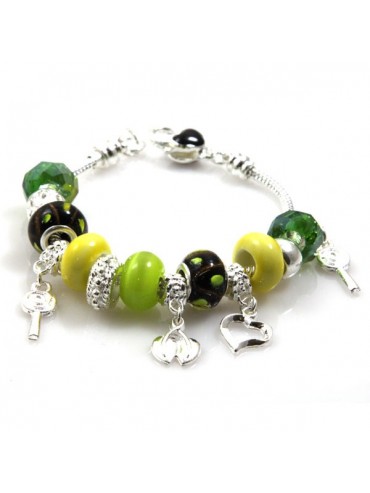 bracciale donna con murrine e rotelline di cristallo e ceramica