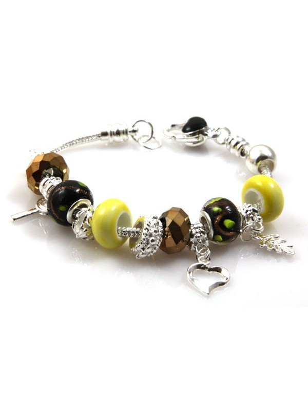 bracciale donna con murrine e rotelline di cristallo e ceramica