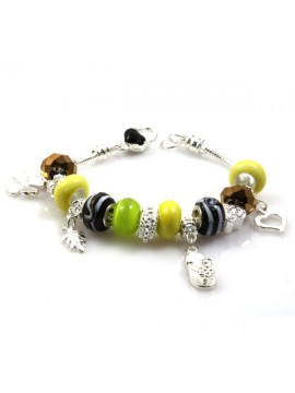 bracciale donna con murrine e rotelline di cristallo e ceramica