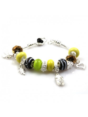 bracciale donna con murrine e rotelline di cristallo e ceramica