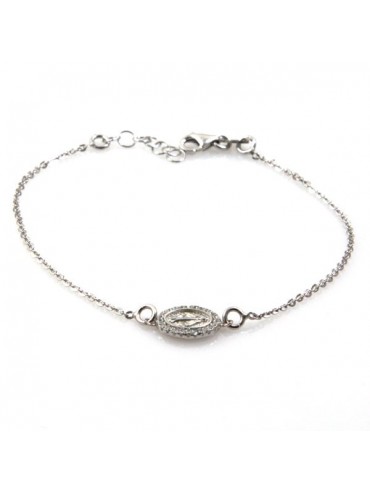 bracciale con medaglia miracolosa in argento 925 e strass