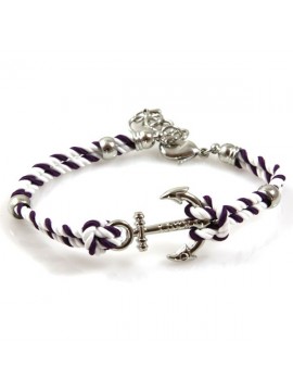 bracciale con ancora e cordoncino colorato