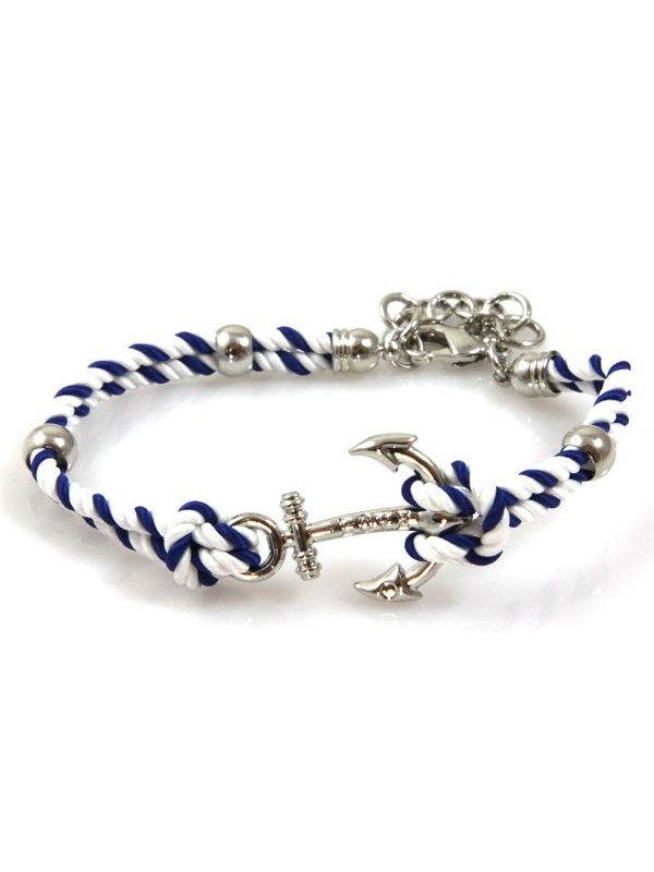 bracciale con ancora e cordoncino colorato