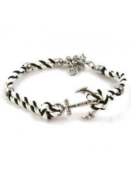 bracciale con ancora e cordoncino colorato