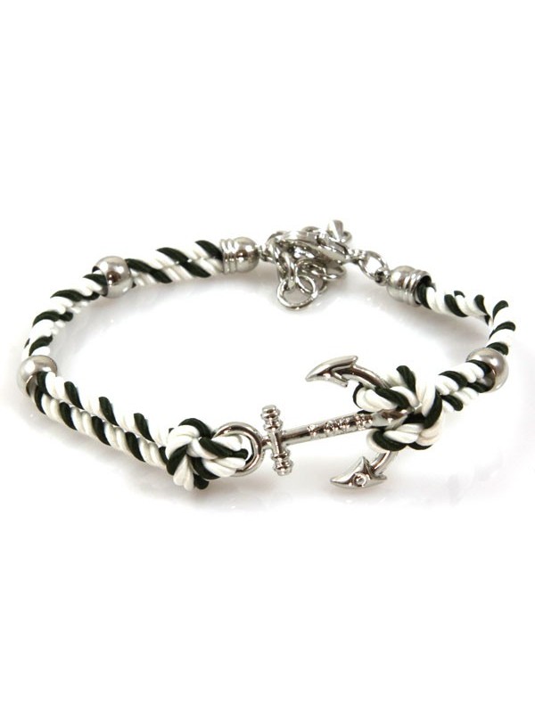 bracciale con ancora e cordoncino colorato