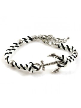 bracciale con ancora e cordoncino colorato