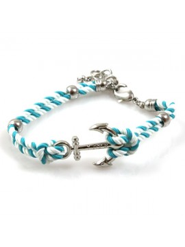 bracciale con ancora e cordoncino colorato