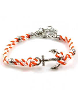 bracciale con ancora e cordoncino colorato