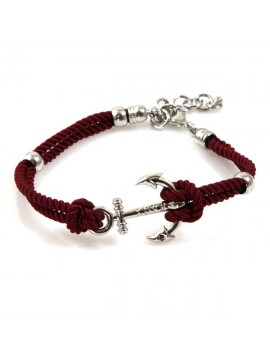 bracciale con ancora e cordoncino colorato