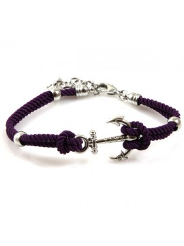 bracciale con ancora e cordoncino colorato