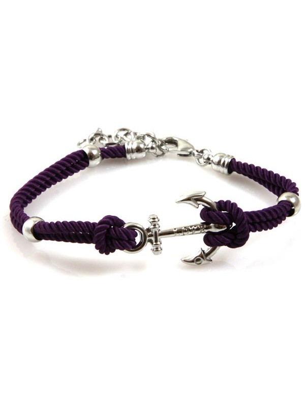 bracciale con ancora e cordoncino colorato