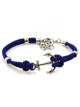 bracciale con ancora e cordoncino colorato
