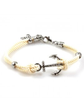 bracciale con ancora e cordoncino colorato
