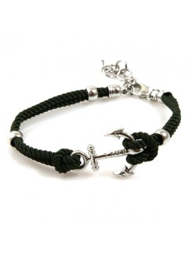 bracciale con ancora e cordoncino colorato