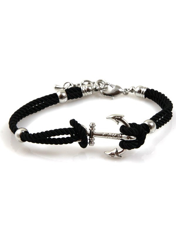 bracciale con ancora e cordoncino colorato