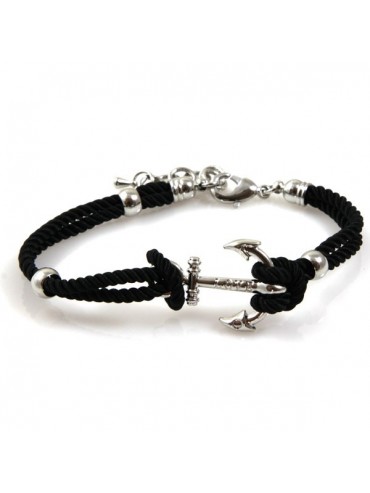 bracciale con ancora e cordoncino colorato