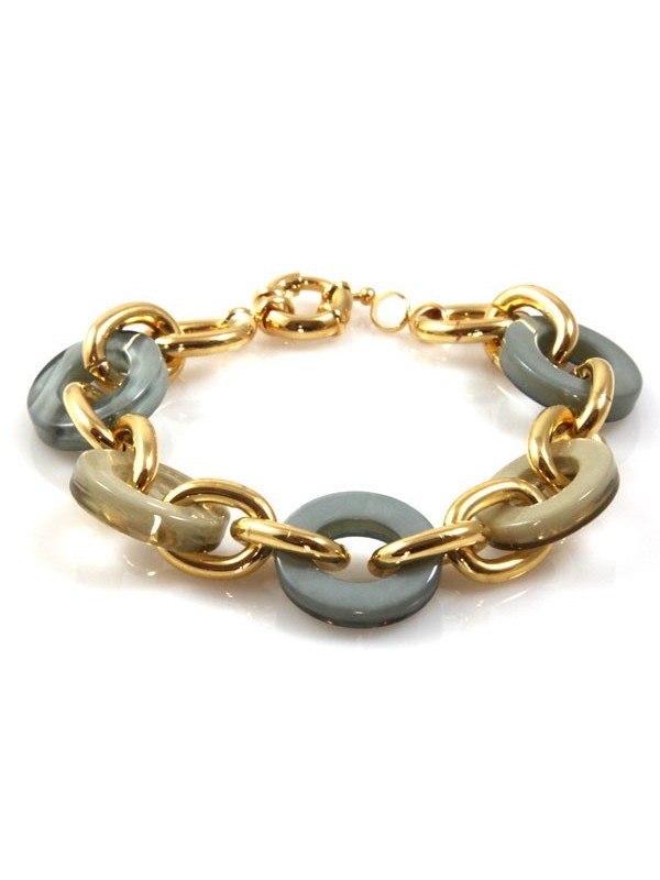 bracciale donna in bronzo dorato e resine colorate