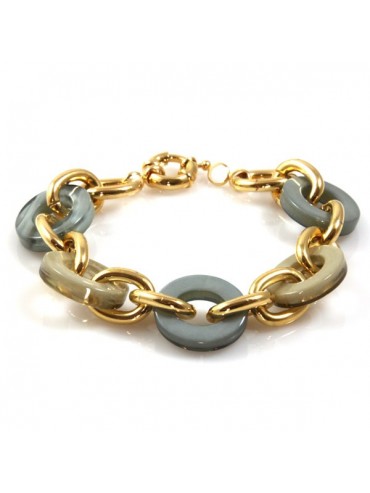 bracciale donna in bronzo dorato e resine colorate