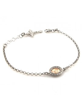 bracciale con medaglia miracolosa in argento