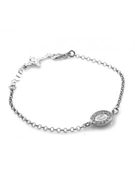 bracciale con medaglia miracolosa in argento