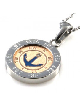 collana con ancora ciondolo pendente in acciaio