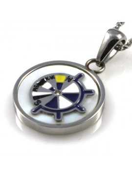 collana con timone ciondolo pendente in acciaio