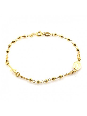 bracciale rosario dorato in argento 925
